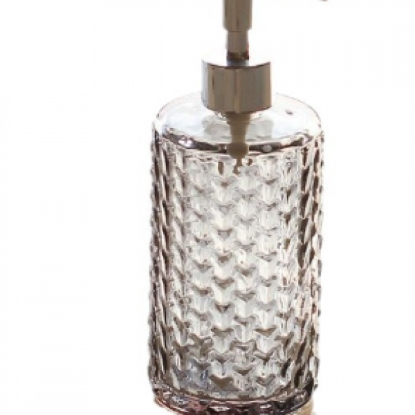 Hammer Pattern Glass Hand Soap Bottle