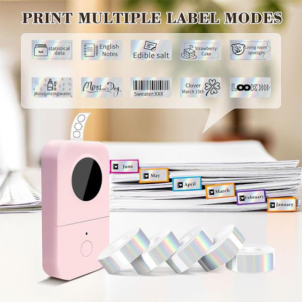 Rainbow Reflective D30 Printed Self-adhesive Label