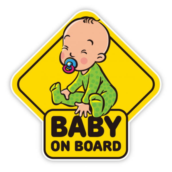 Baby Warning Cartoon Sticker